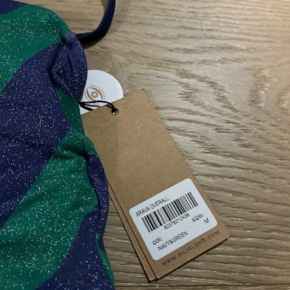 Biliblond Arava Navy Green Playsuit, M, NWT - Picture 7 of 7